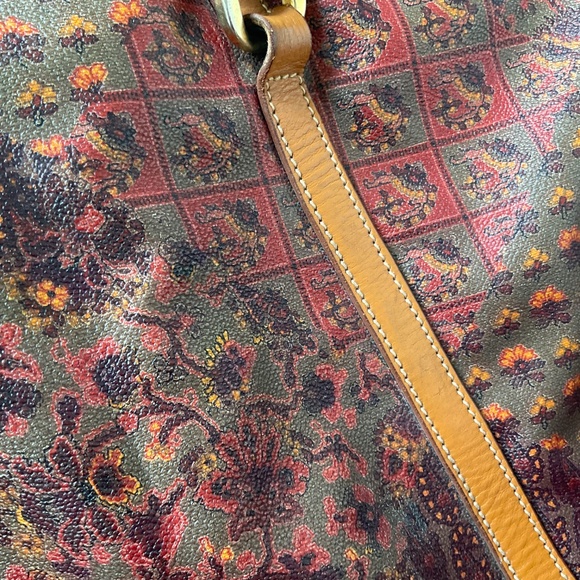 Suitcase Large Soft Sided Coated Canvas Top Handle Bag Packable Paisley Floral - Picture 13 of 16